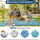 GAOMON Outdoor Rug Waterproof 9x18 Reversible Plastic Straw Rug, Large Rugs for Patio UV-Resistant Portable RV Camping Mats, Indoor Outdoor Medallion Carpet for Deck Porch Garden, Light Blue by CozyNest Decor