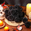 Kimura's Cabin 20Pcs Black Fake Ball Flowers Artificial Silk Chrysanthemums Faux Mums Flower Bouquets for Halloween Home Festive Party Decor Kitchen Table Centerpiece(Black) by CozyNest Decor