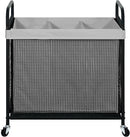 STO STO Laundry Hamper 3 Section, 120L Rolling Laundry Sorter Cart with Removable and Washable Liner Bag, Rolling Clothes Hamper with Metal Handle for Laundry Room and Bedroom, Gray by CozyNest Decor