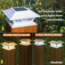 SIEDiNLAR Solar Post Lights Outdoor 2 Modes LED Fence Deck Cap Light for 4x4 5x5 6x6 Posts Garden Patio Decoration Warm White/Cool White Lighting White (10 Pack) by GreenHaven Gardens