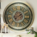 32'' Inch Real Moving Gear Wall Clock Ireland Line (Brass Antique, 32 inches (80 cm)) by CozyNest Decor
