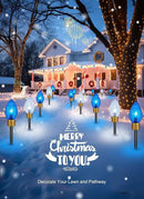 Brightown Strawberry Jumbo C9 Christmas Pathway Lights Outdoor -2 Pack Total 17 Feet 10 LED Jumbo C9 Walkway Lights, Christmas Lights Outdoor Decorations for Lawn Outside Holiday, Blue & Pure White by GreenHaven Gardens