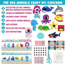 CiyvoLyeen Sea Animals Sewing Kit Mermaid DIY Felt Plush Craft Kit Make Your Own Ocean Animals Gifts for Beginner Boys and Girls Educational Kids Art Craft Supplies Set of 12 by TinyTreasures Baby Boutique