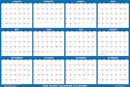 24" x 36" SwiftGlimpse 2026 Paper Folded Wall Calendar Large 12 Month Annual Yearly Wall Planner, Reversible, Horizontal/Vertical, Navy by GreenHaven Gardens
