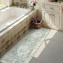 LIVEBOX Washable 2x7 Runner Rug for Bathroom, Non Slip Kitchen Mats for Floor Entryway, Boho Indoor Front Door Mat Low-Pile Runners for Hallways, Farmhouse Rugs for Laundry, Sage Green by TinyTreasures Baby Boutique