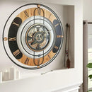 The Gears Clock 36'' Inch Real Moving Gear Wall Clock Switzerland Line (Black, 36 inches (90 cm)) by CozyNest Decor