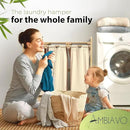 Laundry Hamper 3 Section beige - Large Bamboo Laundry Sorter with Removable Cotton Bags -Three Compartment Organizer for Clothes - Durable, Eco-Friendly, and Stylish Storage Solution for Home by CozyNest Decor