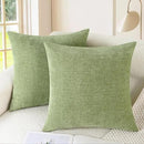 CaliTime Throw Pillow Covers Decorative 24 X 24 Inches Pack of 2 Cozy Chenille Cushion Cases for Couch Sofa Bed Living Room Home Sage Green by CozyNest Decor