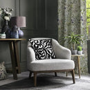 Alysheer Farmhouse Floral Leaves Embroidered Decorative Throw Pillow Cover 18x18 inches, Boho Tufted Flowers Embroidery Pattern Chic Cotton Cushion Case for Couch Bed Sofa Living Room(Black) by CozyNest Decor