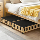 2 Pack Bamboo Under Bed Storage with Wheels, 39”x20”x7.8” Lager Under Bed Storage Containers (Natural) by CozyNest Decor
