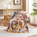 Boho Throw Blanket, 100% Cotton Ultra Soft Luxury Throw Rustic Quilt, 50"x60" Floral Bird Butterfly Farmhouse Decor Bed Blankets, All Season Rustic Reversible Bohemian Throw for Bed - Yellow by CozyNest Decor