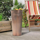 KOL 25'' Tall Galvanized Steel Planter Pot with Water Level Indicator - 2-Pack Self Watering Planters Flower Pot for Plants - Round Powder Metal Planter Box - Indoor Outdoor Grande Plant - Bronze by CozyNest Decor