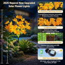 Neporal Solar Flowers Outdoor Waterproof IP65, 5-Head Snow Lotus with 20+ Flowers, Warm LED Light & 2 Lighting Modes, Decorative Solar Lights Outdoor Garden, Yard, Pathway, Flower Bed (2-Pack, Yellow) by GreenHaven Gardens