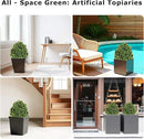 27“ Realistic Artificial Boxwood Topiary Trees Set of 2, Faux Boxwood Plants Outdoor UV-Resistant, No Maintenance Curb Appeal Fake Evergreen Bushes & Shrubs for Front Porch Outside Planter Decor by GreenHaven Gardens