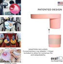 Travel Tray Oval USA Made Extend Your Current Cup Holder to Hold Your Cup Plus A Tray for Snacks, Toys and Accessories. Use in a Car Seat, Booster, Stroller, Golf Cart, Outdoor Chair, (Peach) by TinyTreasures Baby Boutique