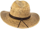 Palm Leaf Straw Trilby Wide Brim Fedora Golf Sun Hat for Men or Women, UV UPF Protection Natural by GreenHaven Gardens