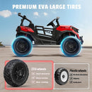 24V 2 Seater Ride on Car Truck, 4x200W, EVA Tires, 4WD/2WD, Rainbow Lights, Remote Control, Shock Absorbers, Bluetooth, Ride On UTV Toy for Kids Ages 3-8, Red by TinyTreasures Baby Boutique
