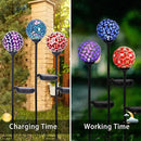 VCUTEKA Solar Garden Decorative Lights Outdoor, Mosaic Solar Light Waterproof LED Pathway Stake Light for Landscape Patio Yard Deck Walkway Decoration, 3 Pack （Blue&Purple&Red） by CozyNest Decor