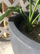 Kante 18 Inch Dia Round Concrete Planter, Indoor Outdoor Large Plant Pot with Drainage Hole and Rubber Plug for Home Patio Garden, Dark Gray by GreenHaven Gardens