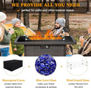 LayinSun 44" Propane Gas Fire Pit Table, 55000 BTU Rectangular Fire Pit with Glass Wind Guard for Outside Patio Deck Garden Backyard by GreenHaven Gardens