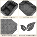 Woven Storage Baskets, Storage Bins, Cube Basket Container Baskets Storage Boxes Organizers for Clothes /Shelves/ Closet, Set of 6 (Black) by TinyTreasures Baby Boutique