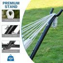 PNAEUT Double Hammocks with Stand for Outside, Portable Space Saving Heavy-Duty Steel Stand for Indoor Outdoor Patio with Carrying Bag, 450 lbs Capacity (Beige) by GreenHaven Gardens