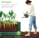 Best Choice Products 4x2x2ft Outdoor Metal Raised Garden Bed, Oval Deep Root Planter Box for Vegetables, Flowers, Herbs, and Succulents w/ 101 Gallon Capacity, Rubber Edge Guard - Dark Green by GreenHaven Gardens