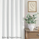 White Linen Blackout Curtains 95 Inches Long 2 Panel Set Cute Burg Nosie Reducing Insulated Drape Fabric Thick Boho Curtains for Bedroom Heat Reflective Viral Curtain Back Tab Pocket Pleated 95 Length by CozyNest Decor