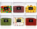Vtopmart 6 PCS Airtight Food Storage Containers, BPA Free Plastic Snack Containers with Easy Lock Lids, for Kitchen Pantry Organization and Storage, Include 24 Labels, 0.5L by CozyNest Decor