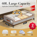 Yecaye Under Bed Storage with Wheels, 2 Pack Under Bed Storage Containers with Clear Lids & Label, XXL Large Lapacity Rolling Under Bed Drawers for Clothes, Shoes, Blankets by CozyNest Decor