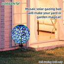 VOREEN Solar Gazing Ball, Mosaic Glass Gazing Globe with Solar Light, Waterproof Outdoor Yard Decoration Sphere for Homes, Patio, Lawn and Gardens, 10", Blue by GreenHaven Gardens