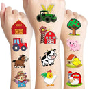 72 PCS Farm Barnyard Animal Pre-Cut Temporary Tattoos Sticker Birthday Decorations Party Supplies Favors Gift Boy Girl Farmhouse Cow Chicken Tattoo School Reward Themed (Normal) by GreenHaven Gardens
