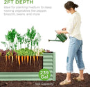 Best Choice Products 8x2x2ft Outdoor Metal Raised Garden Bed, Rectangular Deep Root Planter Box for Vegetables, Flowers, Herbs, and Succulents w/ 239 Gallon Capacity - Sage Green by GreenHaven Gardens