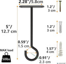 NACETURE Ceiling Hooks Heavy Duty 6 Pack - Plant Hooks for Ceiling Hanging Hook for Hanging Basket Hook, Light, Bird Feeders, Wind Chimes Décor Indoor & Outdoor (5" Black 6 Pack) by GreenHaven Gardens