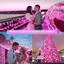 100 LED Pink String Lights, 33ft Pink Christmas Lights Outdoor 8 Modes Clear Wire, Plug in Waterproof Twinkle Fairy Lights for Bedroom Indoor Wedding Christmas Decorations by GreenHaven Gardens