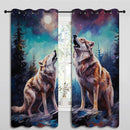 Wildlife Blackout Curtains for Boys Girl Bedroom Decor,Fantasy Starry Full Moon Wolf Howling Thermal Insulated Grommet Drapes Darkening Window Curtain for Living Room Home 55x63 inch by TinyTreasures Baby Boutique
