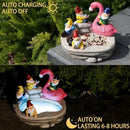 Garden Gnomes Statue Outdoor Gnome Decor Solar Gnome Statues Decoration for Lawn Yard Balcony Patio,Funny Gnome Riding Flamingo Figurine Mom Gift by GreenHaven Gardens