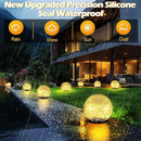 Garden Solar Ball Lights Outdoor Waterproof, 80 LED Cracked Glass Globe Solar Power Ground Lights for Path Yard Patio Lawn, Christmas Decoration Landscape Warm White(2 Pack 5.9'') by CozyNest Decor