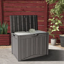 50GAL Brown Deck Box with Special Pattern & Lock Hole – Waterproof, SGS - Approved UV Resistance, Stylish Storage for Outdoor Cushions & Decor, Effortless Assembly by GreenHaven Gardens