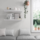Floating Shelf, Set of 2 Wall Shelf, 30 in W x 12.75 in D x 2 in H Wooden Floating Wall Shelf with Invisible Brackets for Living Room/Bedroom/Bathroom/Kitchen Storage and Decor, White by CozyNest Decor