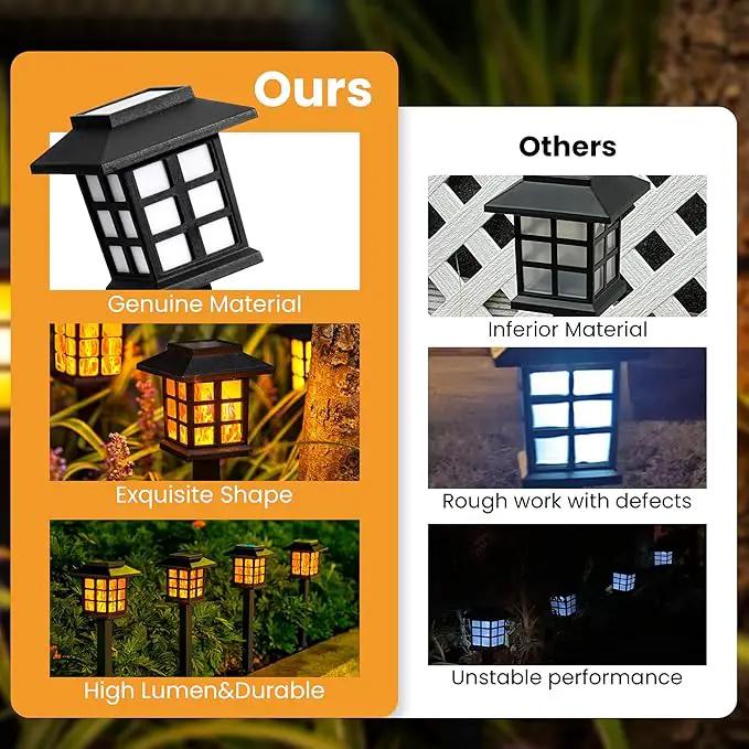 GIGALUMI Solar Lights for Outside,10 Pack Flickering Flame LED Solar Outdoor Lights, Waterproof Solar Garden Lights Maintain 10 Hours of Lighting for Christmas, Garden, Landscape, Path, Yard, Patio, photo 3 of 8