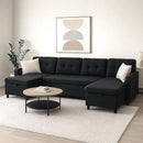 Pull Out Couch, Oversized Sleeper Sofa Couch, Sectional Sleeper Sofa Bed for Living Room Bedroom Lounge (Black, 110 Inch) by CozyNest Decor