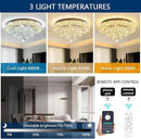 23.6'' Modern Crystal Chandeliers LED Dimmable Flush Mount Ceiling Chandeliers for Living Room Entrance Foyer Bedroom Gold by CozyNest Decor