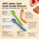 KeaBabies Silicone Baby Spoons, Self Feeding 6-12 months - 3-Pack Baby Weaning Eating Utensils, Toddler First Food Training Spoon, Infant, Kids Feeding Supplies Essential Set, Dishwasher-safe (Kea) by TinyTreasures Baby Boutique