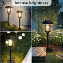 Grand patio Solar Outdoor Lights, 5 Pack, Glass Light Metal Pathway Light, Waterproof Landscape Lighting, Automatic Dusk and Dawn Sensor (Slate Gray) by GreenHaven Gardens