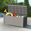 Mars Villa 119 Gallon Outdoor Storage Box Waterproof, Large Resin Deck Box for Pool Supplies Storage, Outdoor Patio Furniture Cushions, with Hydraulic Hinge, UV-Resistant and Weatherproof, Greige by GreenHaven Gardens