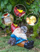 Solar Garden Statue Gnome Figurine Lights, Funny Sleepy Gnomes Dreaming, Outdoor Garden Decorations for Patio Porch，Gifts for Women Mum by GreenHaven Gardens
