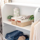 OrganiHaus Narrow Storage Bins 15x06in, Small Closet Bins for Shelves, Bathroom Storage Baskets for Shelves, Narrow Baskets, Fabric Organizer with Handles, Toilet Paper Organizer - 2 Pack, Beige by TinyTreasures Baby Boutique