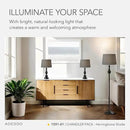 Adesso 3-Piece Lamp Set: Two Table Lamps & One Floor Lamp – Bronze Finished Base, Dark Herringbone Shade, Stylish and Cohesive Lighting for Any Space by CozyNest Decor