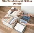 StorageWorks Storage Bins, Shelves Baskets for Organizing, 45L Extra Large Fabric Closet Organizers with Handles, Metal Frame, Beige（Cotton-linen）, 2-Pack by CozyNest Decor